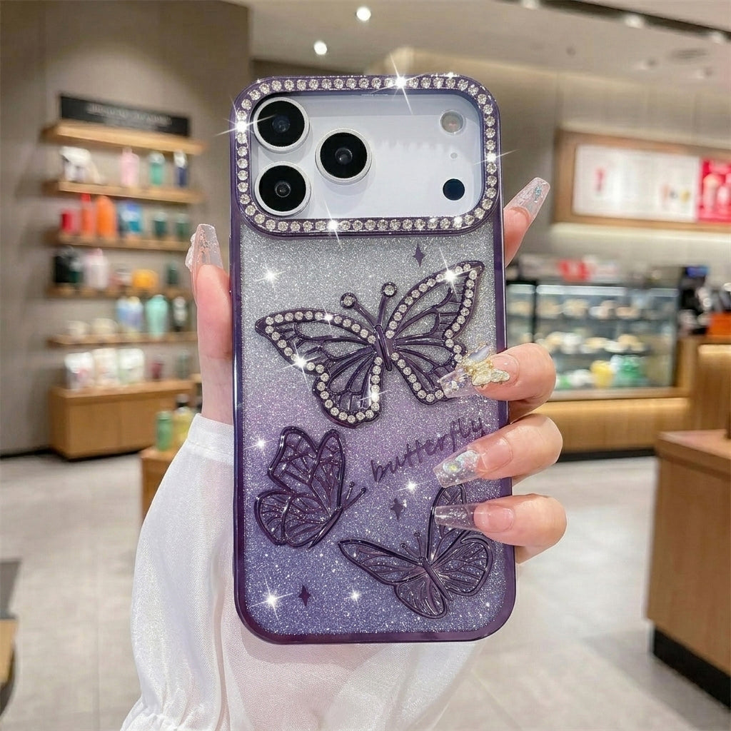 iPhone Diamond Glitter Butterfly Case