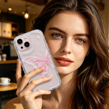 Elegant Crystal Butterfly Transparent Phone Case