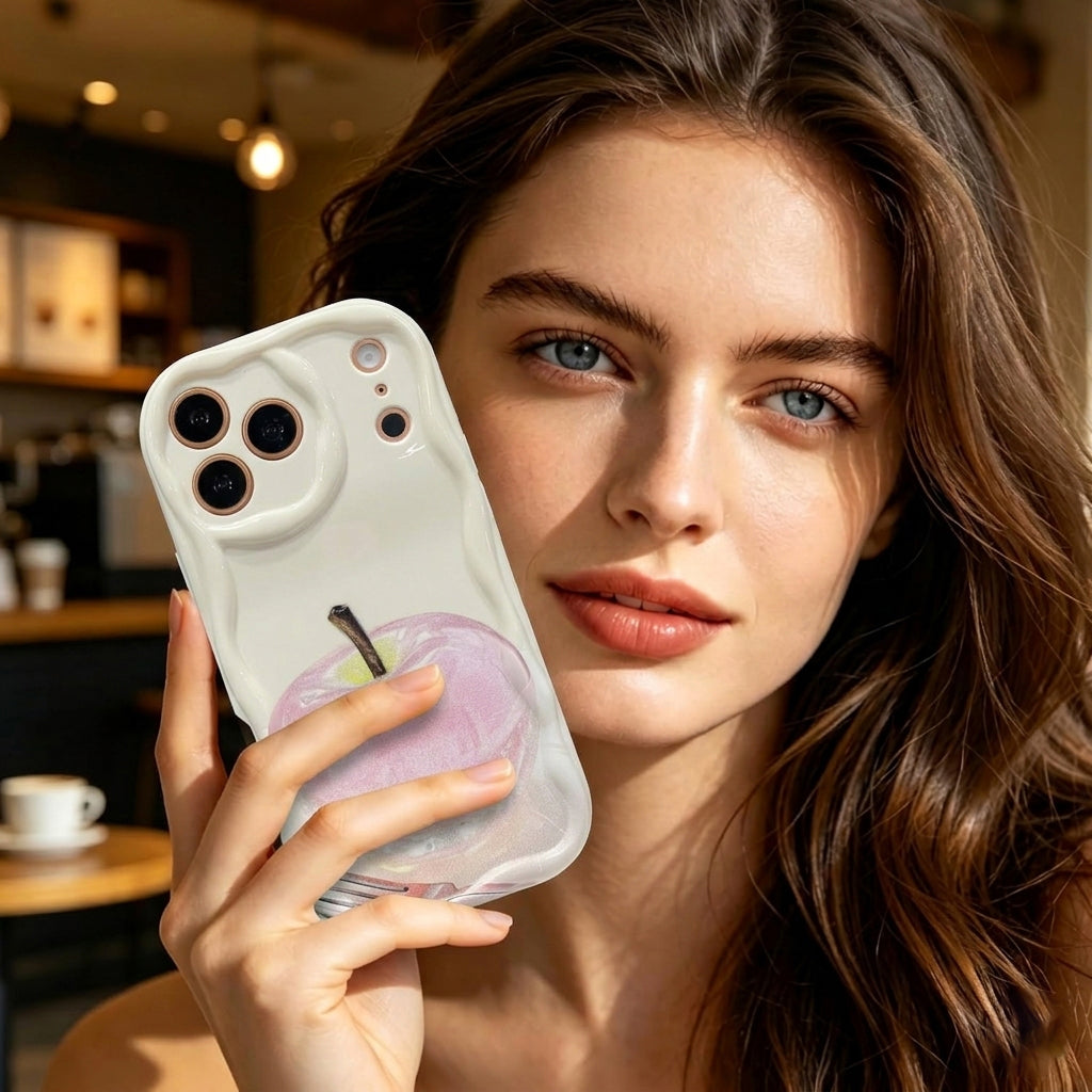 3D Pink Apple Dessert iPhone Case