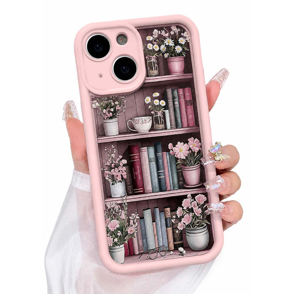 Pink Floral Bookshelf Mobile Case