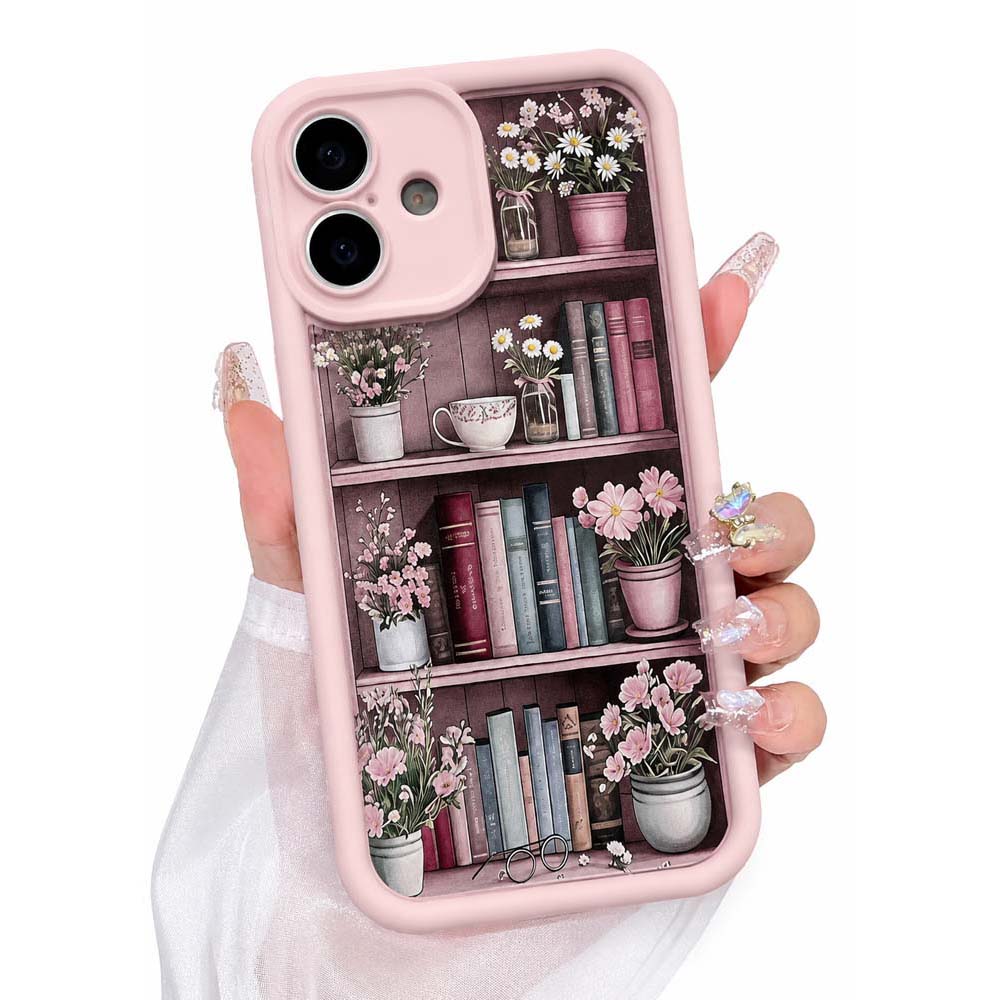 Pink Floral Bookshelf Mobile Case