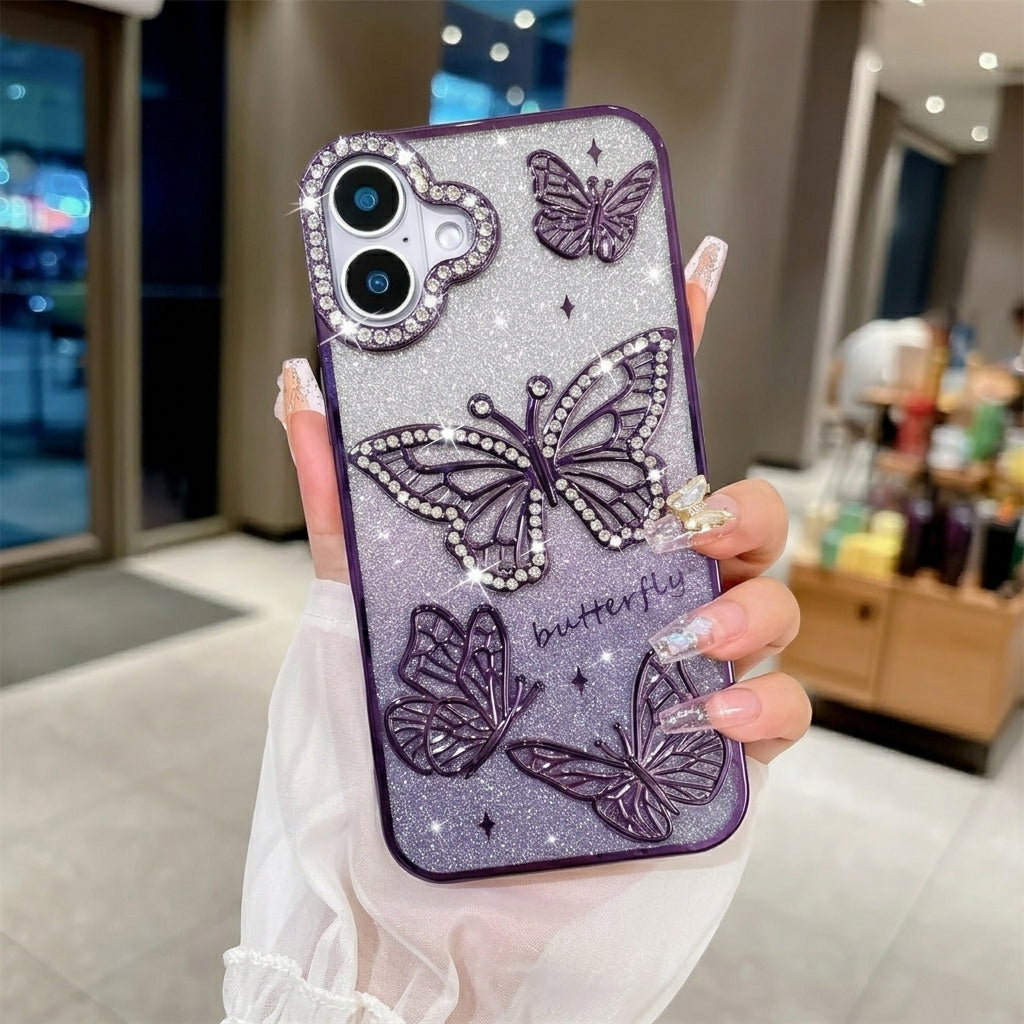 iPhone Diamond Glitter Butterfly Case