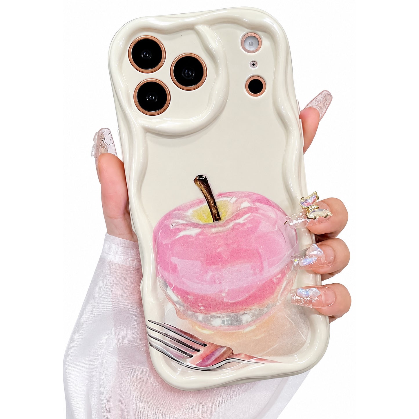 3D Pink Apple Dessert iPhone Case