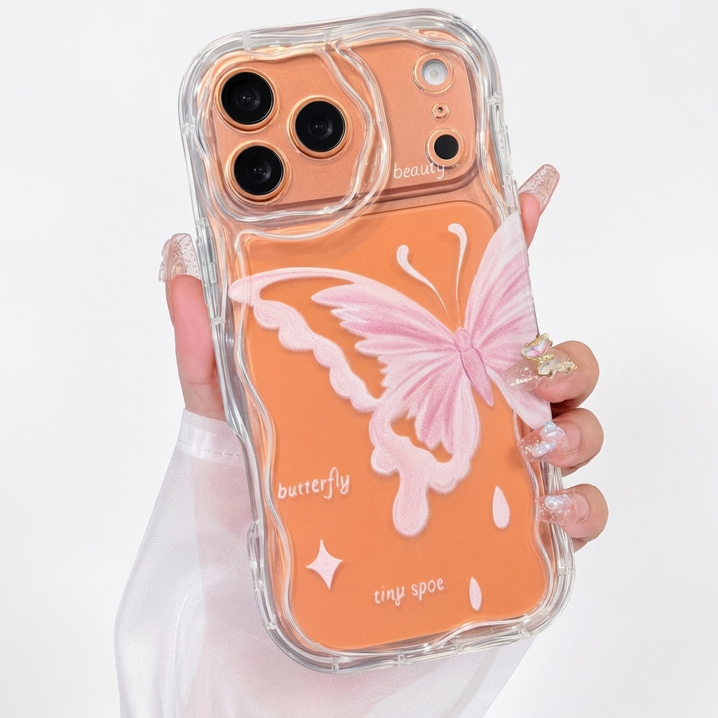 Elegant Crystal Butterfly Transparent Phone Case