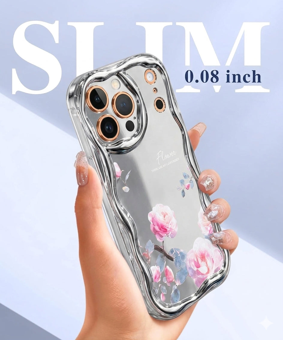 The Floral Wave Mirror Case