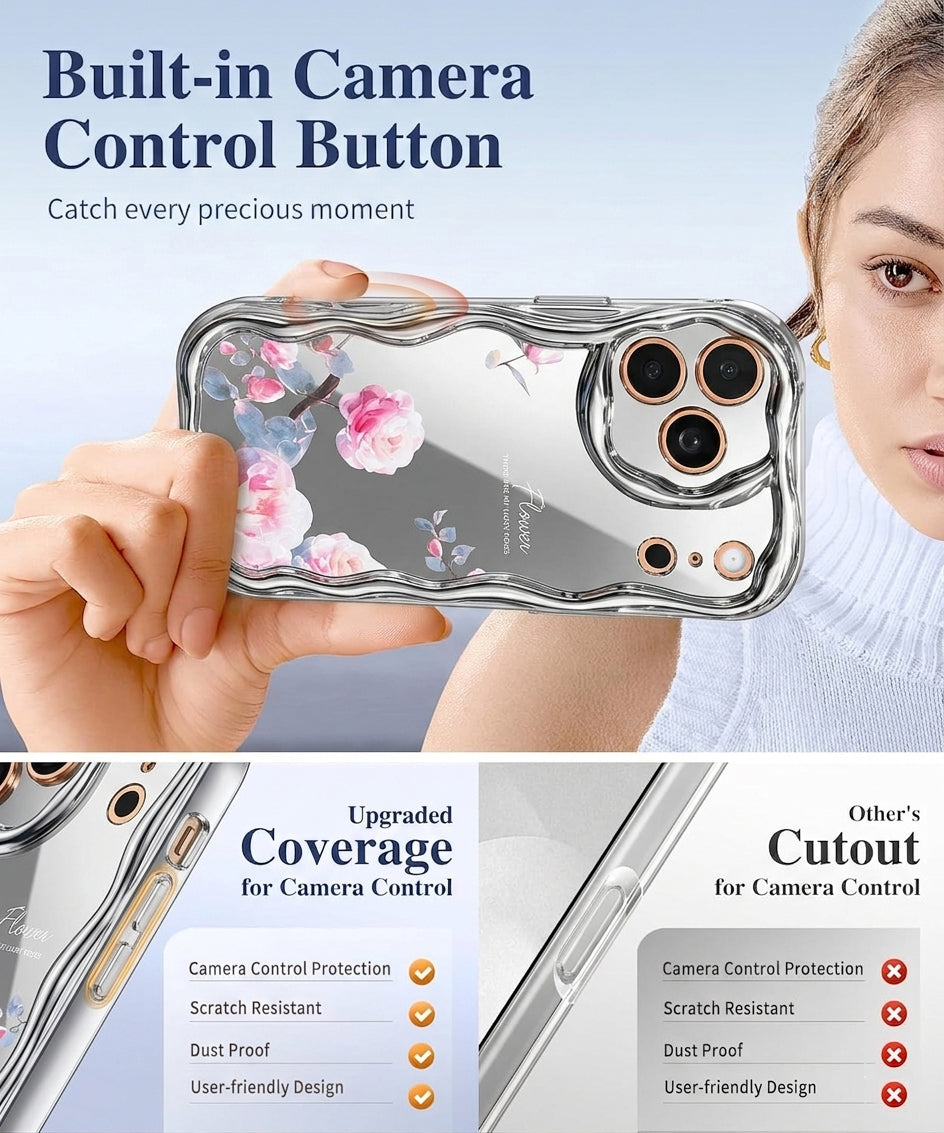 The Floral Wave Mirror Case