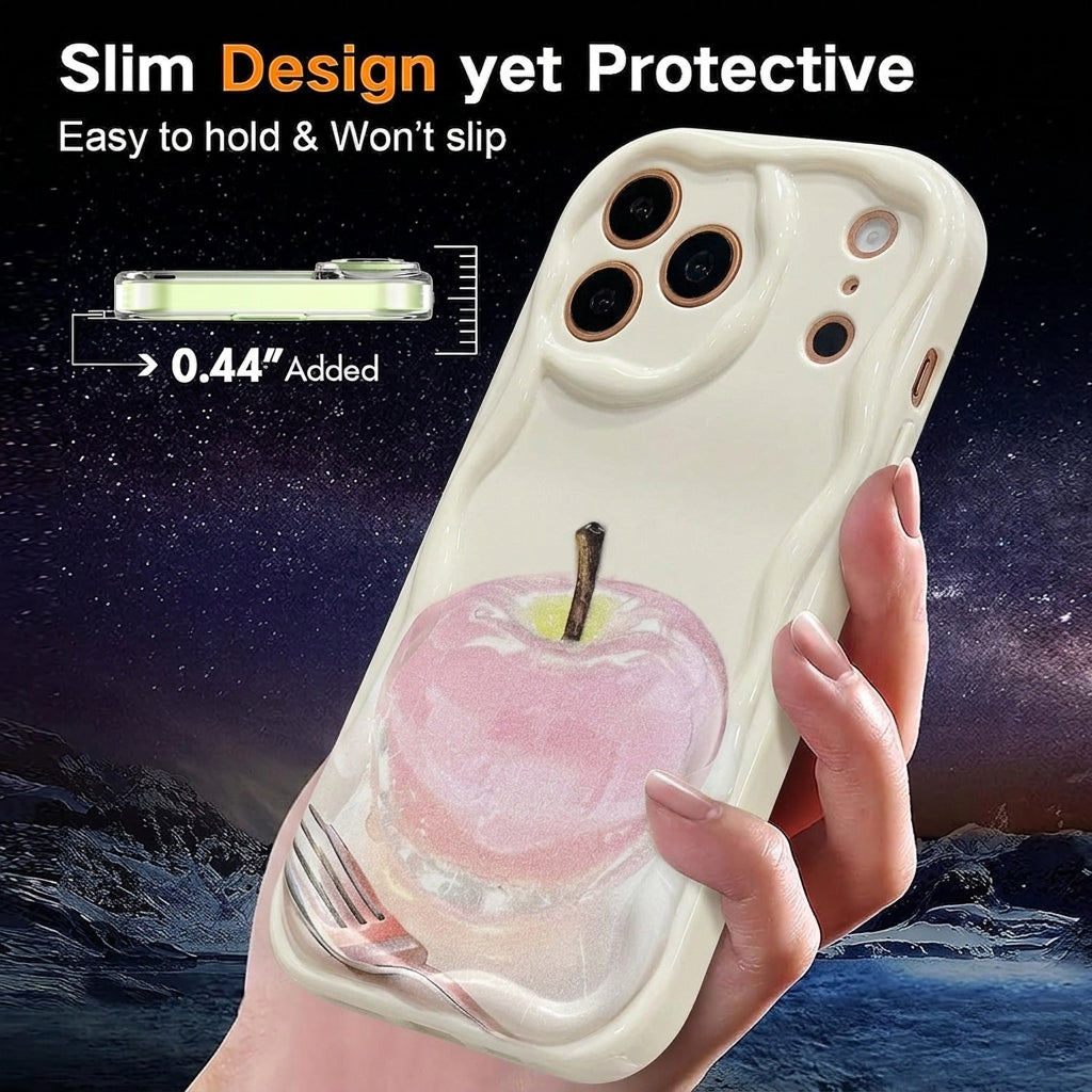 3D Pink Apple Dessert iPhone Case