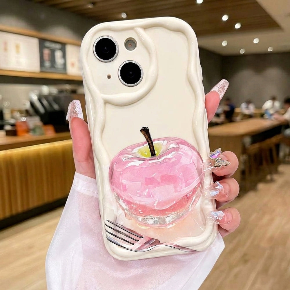 3D Pink Apple Dessert iPhone Case