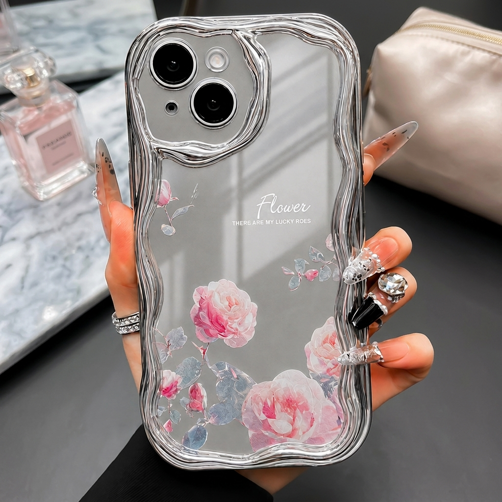 The Floral Wave Mirror Case