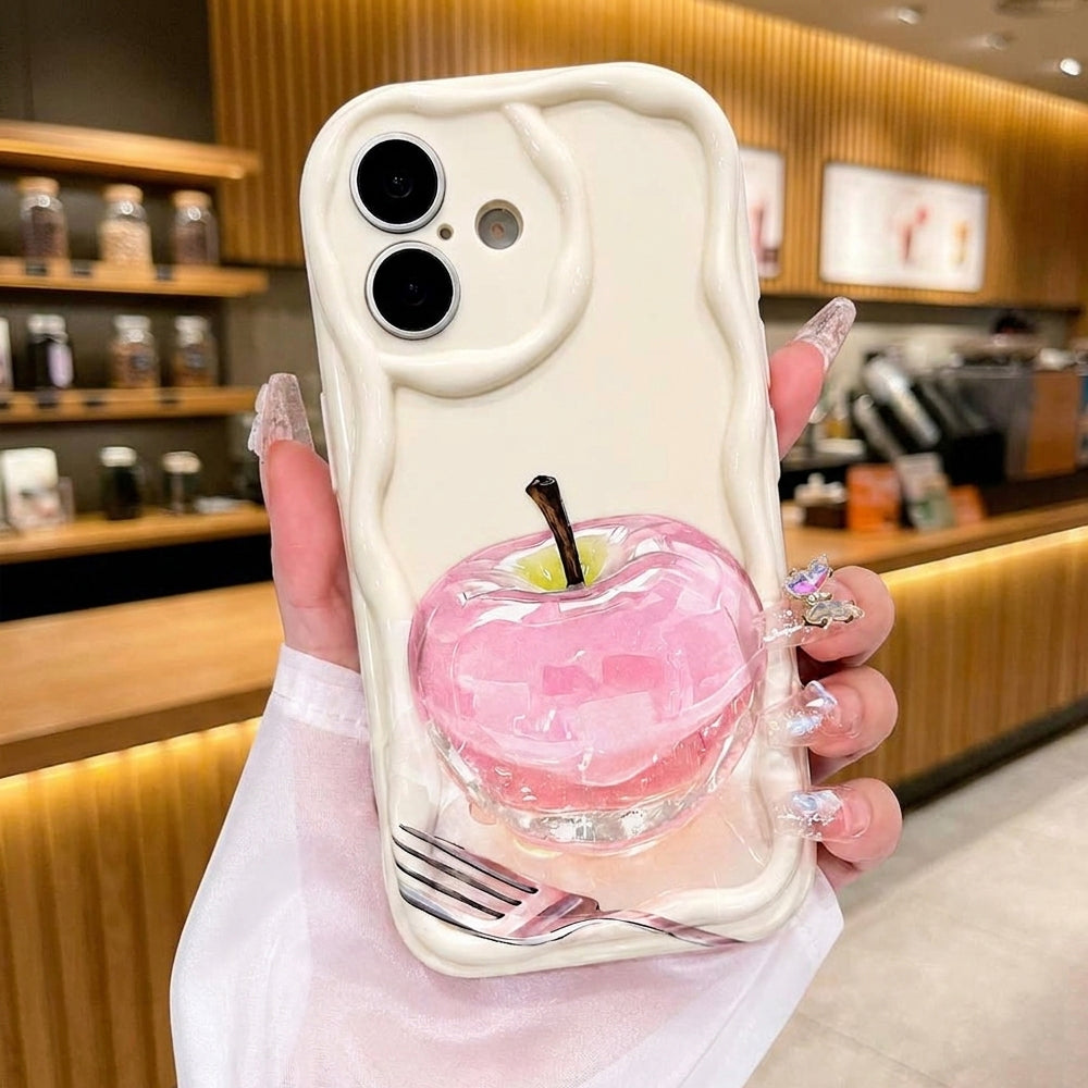 3D Pink Apple Dessert iPhone Case