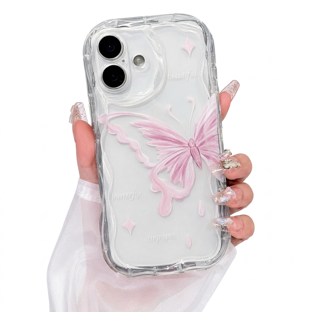 Elegant Crystal Butterfly Transparent Phone Case