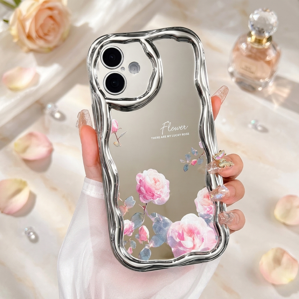 The Floral Wave Mirror Case