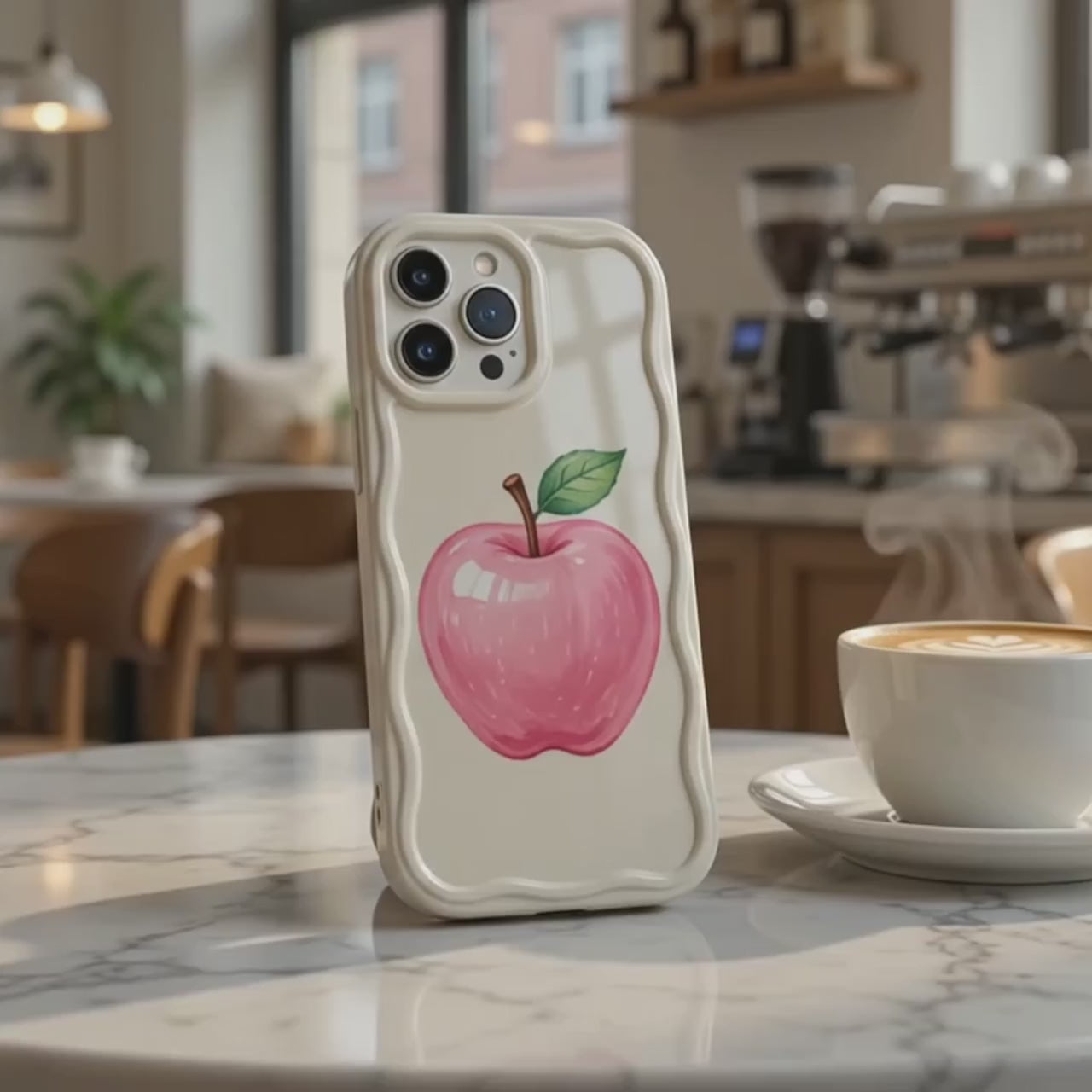 3D Pink Apple Dessert iPhone Case